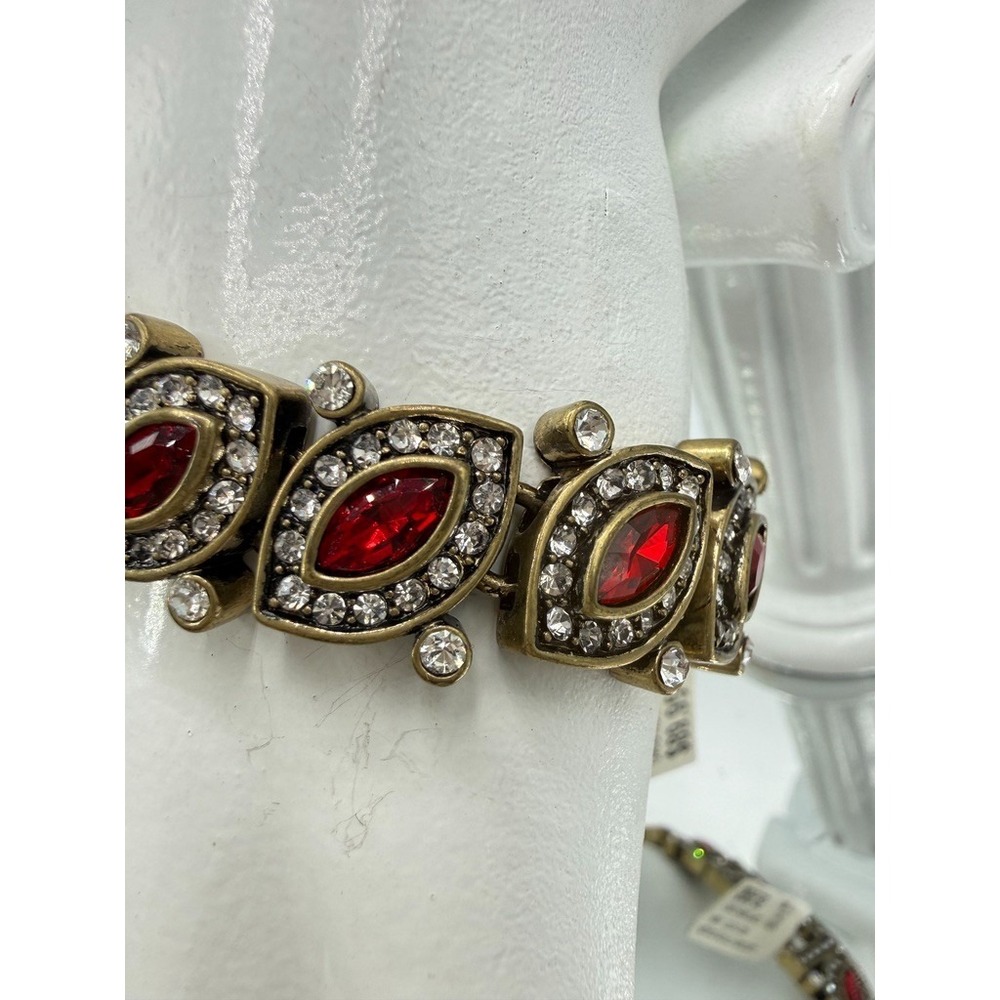 NEW $180 HEIDI DAUS Worth Waiting For Dazzling Crystal Tennis Bracelet RUBY RED - Picture 3 of 11